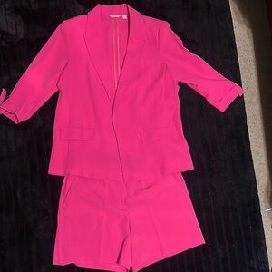 Cato Hot Pink Blazer and Shorts Ensemble